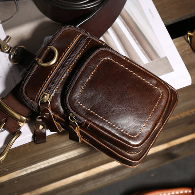 Large Capacity Leather Waist Bag