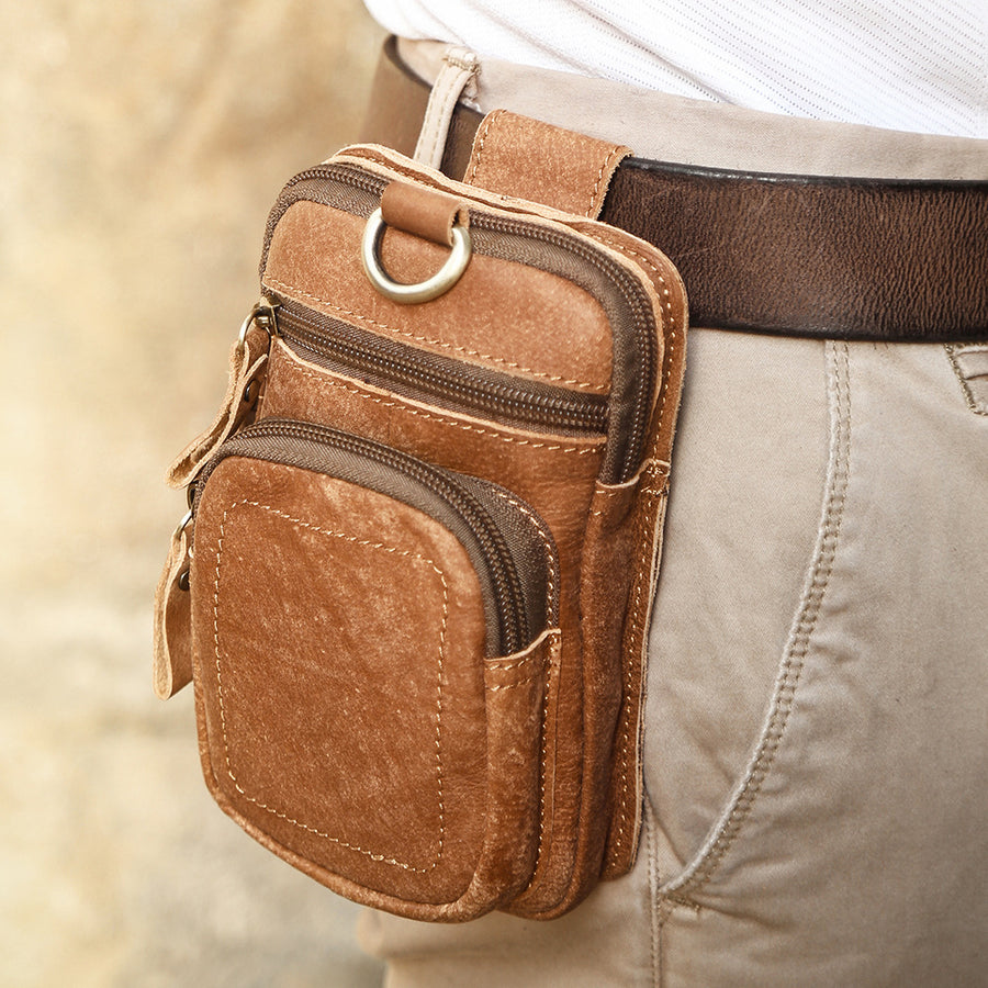 Large Capacity Leather Waist Bag